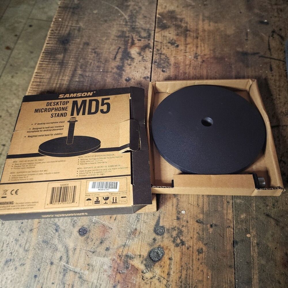 Samson MD5 Weighted Desktop Microphone Stand Table Mic Stand Open Box New